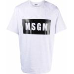 T-shirts à imprimés MSGM gris à manches courtes à col rond pour homme 
