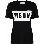 T-shirts à imprimés MSGM noirs en jersey à manches courtes à col rond pour femme 