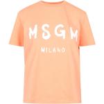 T-shirts unis MSGM orange à manches courtes à col rond Taille XS classiques pour femme 