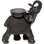 Statuettes marron en résine à motif éléphants de 14 cm 