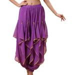 Hauts de danse orientale violets en mousseline à volants respirants Tailles uniques look fashion pour femme 