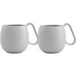 Mugs en porcelaine gris en porcelaine en lot de 2 250 ml 
