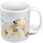 Mugs blancs en céramique à motif ours 