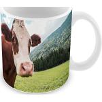 Tasses à café blanches en céramique à motif vaches 