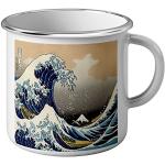 Fabulous Mug Emaillé Métal Hokusai Kanagawa Waves View Mount Fuji
