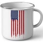 Mugs blancs en métal à motif USA incassables 