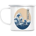 Mug en Métal Emaillé Hokusai Grandes Vagues Japon Asie Culture Mer