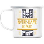 Mugs en métal à motif Notre-Dame de Paris incassables 