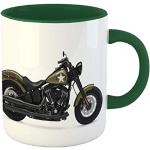 Mug Harley Davidson Softail Slim S et Fat Boy S avec Intérieur et Poignée Vert Foncé de kdomania