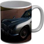 Tasses à café blanches à motif voitures James Bond 
