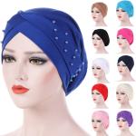 Hijabs d'automne kaki à perles 56 cm look fashion pour femme 
