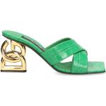 Sabots de créateur Dolce & Gabbana Dolce verts en cuir de veau en cuir à talons aiguilles Pointure 41 avec un talon entre 7 et 9cm pour femme 