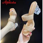 Sandales à talons transparentes tressées Pointure 35,5 look fashion 