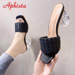 Sandales à talons transparentes tressées Pointure 35,5 look fashion pour femme 