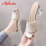 Sandales à talons transparentes tressées Pointure 37,5 look fashion pour femme 