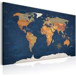 Tableaux sur toile BD XXL marron en liège imprimé carte du monde 