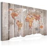 Tableaux sur toile BD XXL marron en liège imprimé carte du monde 