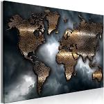 Tableaux abstraits Murando bleu ciel en bois imprimé carte du monde 