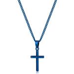 Pendentifs croix Murtoo bleus en acier classiques pour garçon 