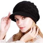 Bonnets de snowboard d'hiver noirs Tailles uniques look fashion pour femme 