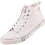 Baskets montantes Mustang blanches look casual pour femme 