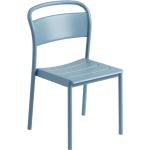 Chaises de jardin design Muuto bleus clairs en acier 