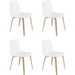 Chaises design Muuto blanches en bois en lot de 4 
