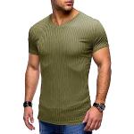 T-shirts col V verts à manches courtes à col en V look casual pour homme 