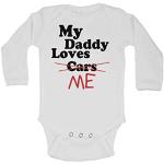 My Daddy Loves Me not Cars Body à manches longues personnalisé pour bébé garçon fille Blanc 9 à 12 mois