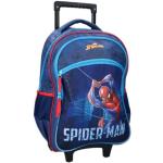 Cartables bleus de maternelle Spiderman à roulettes pour garçon 