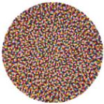 Tapis ronds multicolores en feutre diamètre 140 cm en promo 