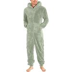 Pyjamas en polaires d'hiver vert menthe à effet léopard en polaire Taille L look Hip Hop pour homme 