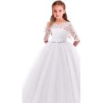 Robes de cérémonie blanches en dentelle à motif papillons Taille 4 ans look fashion pour fille en promo de la boutique en ligne Amazon.fr 