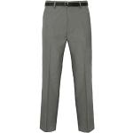 MyShoeStore Pantalon pour homme, festif, décontracté, professionnel, bureau, travail, pantalon de costume, coupe droite, devant plat, tour de taille 30 à 50, gris clair, 32W x 31L