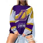 T-shirts basiques en jersey Lakers à capuche à manches longues look fashion pour femme 