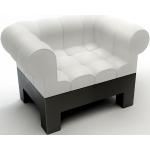 MYYOUR fauteuil Mod (Base blanche / sige noir - Faux cuir)