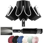 MZSX Parapluie Pliant, Parapluie de voyage coupe-vent, Lumière LED, Compact, Parapluie de Poche, conception à pliage inversé, bande réfléchissante pour hommes femmes
