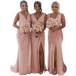 Robes de bal longues roses en mousseline Taille XL look fashion pour femme 