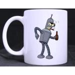 NA Cool Smoking Bender Futurama Tasse Blanche conçue par Coutume 11 OZ Tasse de café/thé