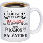 NA Damon Salvatore Vampire Diaries Merchandise Mystic Falls The Vampire Diaries inspiré Cadeau Tasse à café (Tasse Damon)
