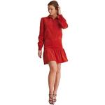 Robes en velours NA-KD rouges en velours minis à manches longues Taille XS look casual pour femme 