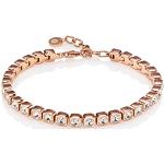 Bracelets roses en acier finition polie en or rose 18 carats look fashion pour femme 
