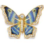 Broches en argent multicolores en or à motif papillons 18 carats look fashion pour femme 