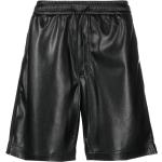 Shorts en cuir Nanushka noirs en cuir synthétique vegan pour homme 