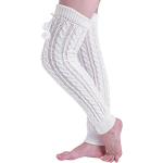 Nanxson Jambière Guêtres Tricotée Chauffe-jambes Genouillères Chaussettes pour Femmes（65 cm，Blanc）