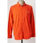 Chemises Napapijiri orange à manches longues à manches longues Taille 3 XL pour homme en promo 