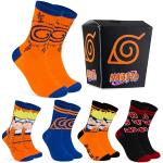 Chaussettes fantaisie multicolores Naruto en lot de 5 Taille XS classiques pour homme 