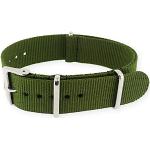 Bracelets de montre verts en acier look militaire à bracelet NATO pour garçon 