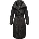 Vestes d'hiver d'automne Navahoo noires avec ceinture imperméables coupe-vents à col montant Taille M look fashion pour femme 