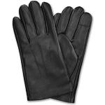 Gants tactiles noirs en cuir 9.5 pouces look fashion pour homme 